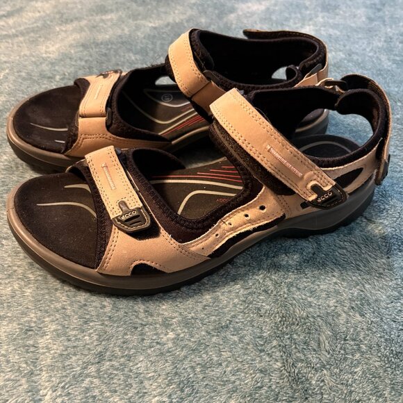 Ecco Receptor Waterproof Brown Leather Adjustable Sport Sandals Size 9.5/41 - Picture 1 of 6